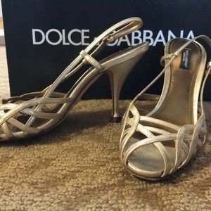 Dolce and Gabbana gold heels